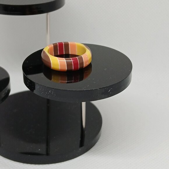 NWOT Size 7 Acrylic Brown Tone Ring #16 - Picture 3 of 15